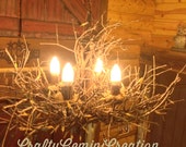 Ready to ship - Deer Lodge - Rustic Chandelier - 4 Light - Twig Light - Grapevine - Chandelier - Branchelier - OOAK - Woodland Series Ready to ship - Deer Lodge - Rustic Chandelier - 4 Light - Twig Light - Grapevine - Chandelier - Branchelier - OOAK - Woodland Series