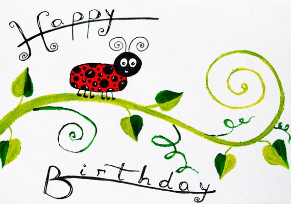 Ladybug birthday card HAPPY BIRTHDAY ladybug Birthday by artbyasta