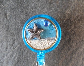 Starfish Retractable Badge Holder-Badge Reel-Id Badge Reel-I D Holder-Nurse ID Gift-Teacher ID Gift-Magnetic Badge Reel, Magnetic ID