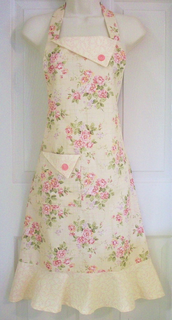 Floral Full Apron Women's Full Apron Cottage Chic