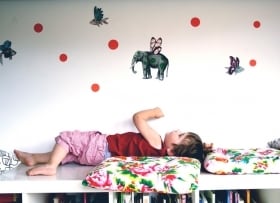 Vinyl Wall Sticker Decal Art - Flying fishes and elephant