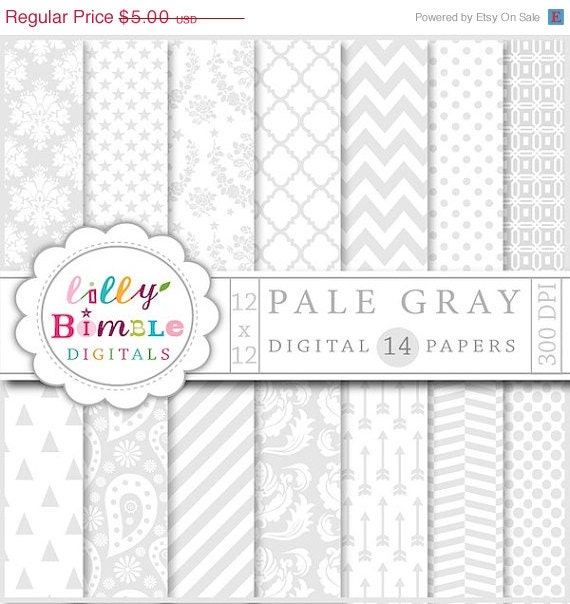 50% off Elegant gray and white digital papers for wedding invitations, designs, Damask, arrows, paisley Neutral download Il_570xn