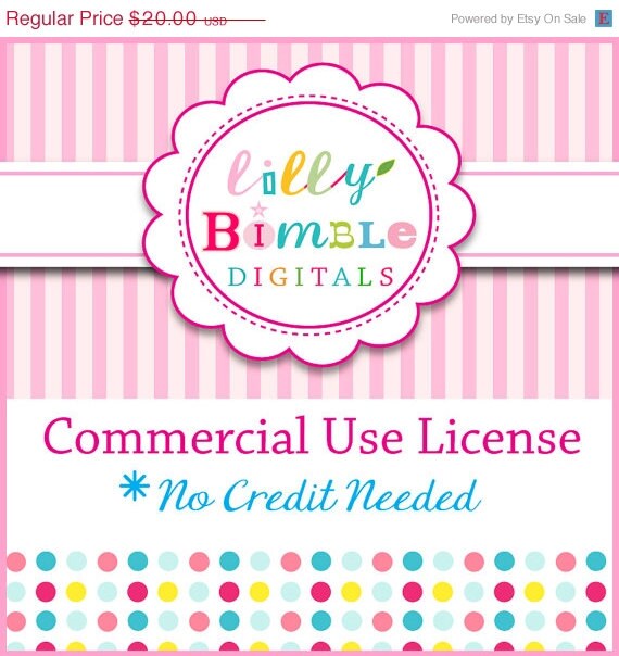 50% off Lilly Bimble Commercial Use License for Clip Art and Digital Papers Il_570xn