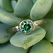CLEARANCE - Green Moissanite and Recycled 18k Palladium White Gold Wedding, Engagement, or Right Hand Ring, size 8
