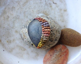 desert rain - tribal embroidery inspired pendant