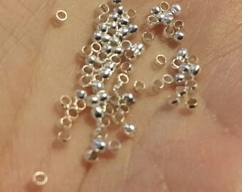 Silver Crimp Beads - Qty 100 - 2mm x 1.2mm - Nickel Free - Crimping Beads - Beading Supplies - 2mm Crimp Beads - Crimp Beads