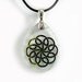 Swirly Spirograph-inspired Flower Necklace - Abstract Etched Glass Pendant