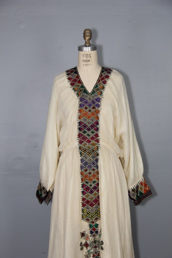 1970s dress / gauze dress / ethiopian dress / ANCIENT INK