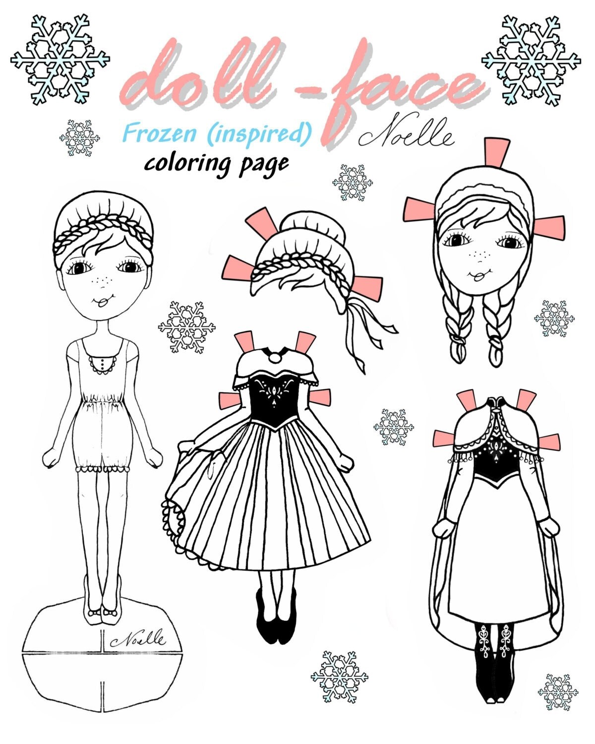 Disney's Frozen inspired Dollfac coloring page