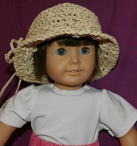 American Girl doll clothes Straw Hat Beach hat by TickiesTreasures