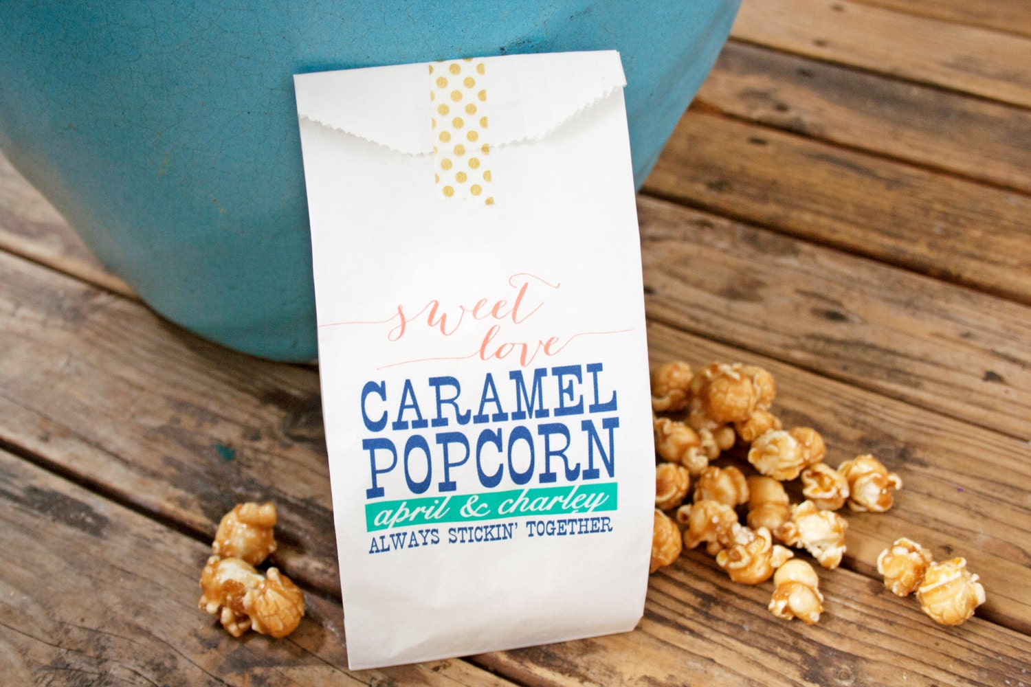 Caramel Corn Popcorn Bag Custom Names and Colors 20 by mavora