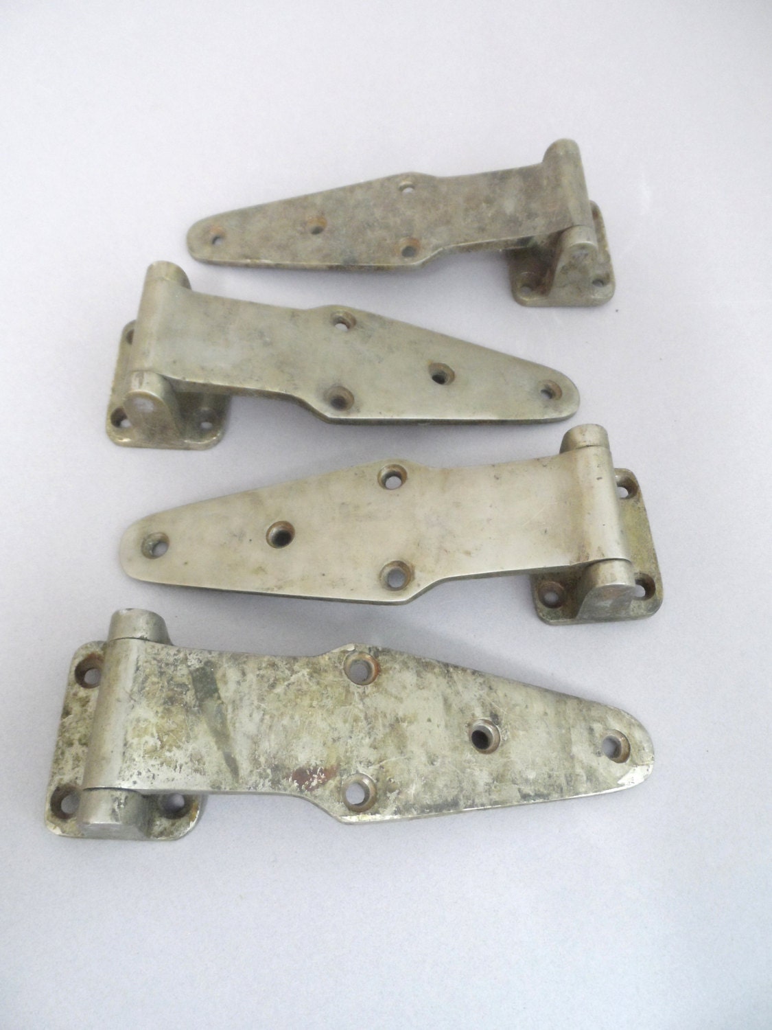 Vintage Ice Box Hinges Nickel plated Brass