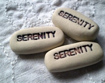Serenity Pocket Words, Serenity Prayer, Wishing Stones, Clay words, Message Rock