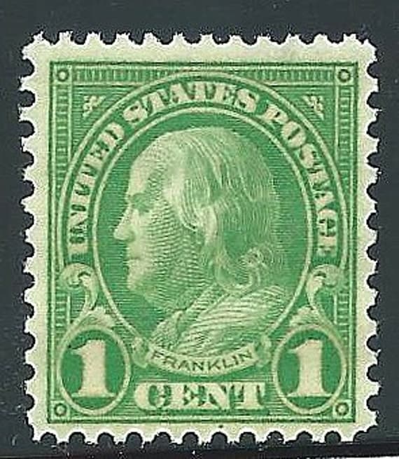 Vintage Unused US Postage Stamp .. 1c Benjamin Franklin Stamp