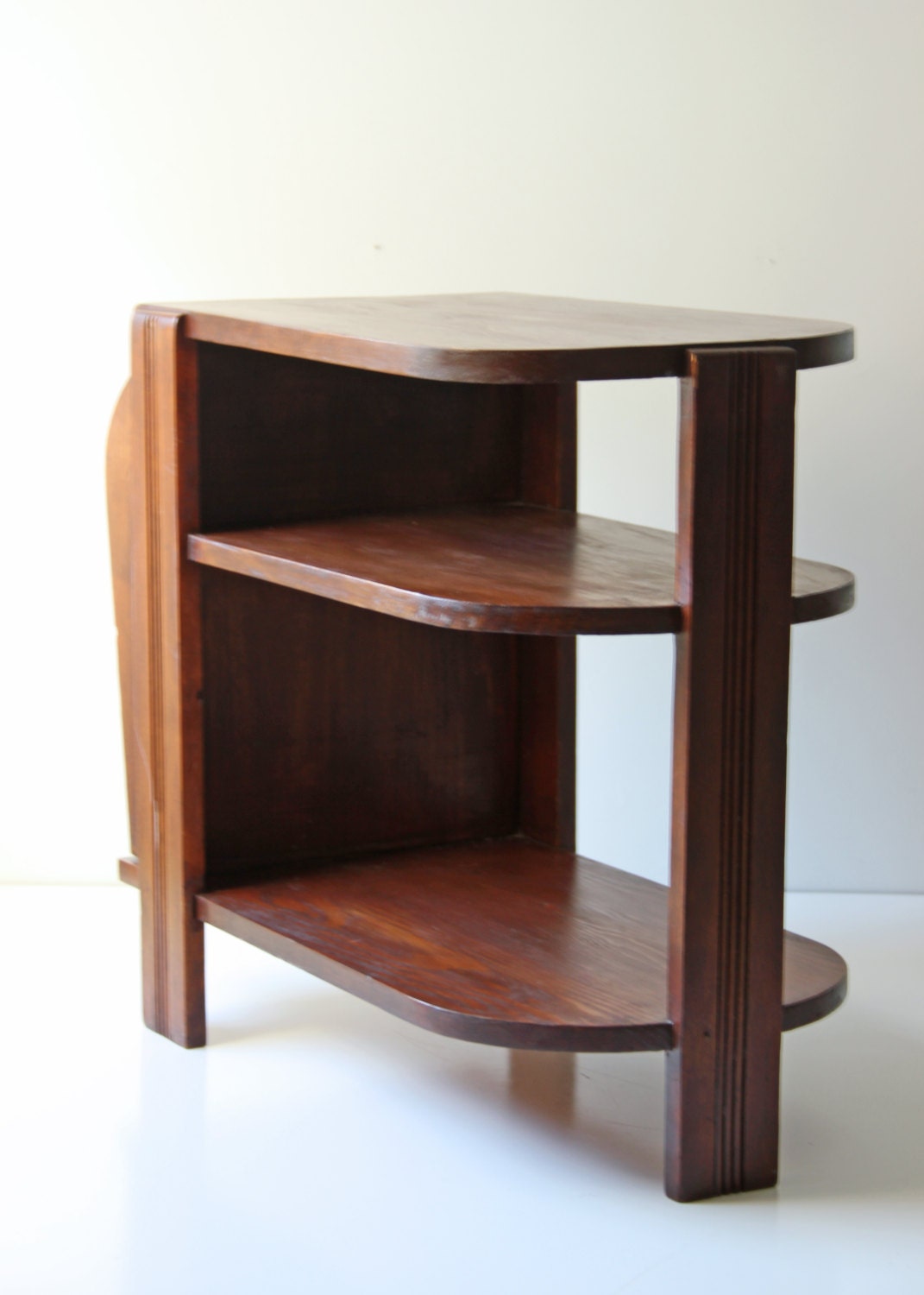 vintage mahogany side table magazine rack