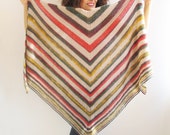 NEW! Earth Tones Color Mohair Triangle Shawl by Afra