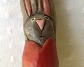 Hand Carved Easter Bunny Primitive Cypress Knee Rabbit Decoration Sale