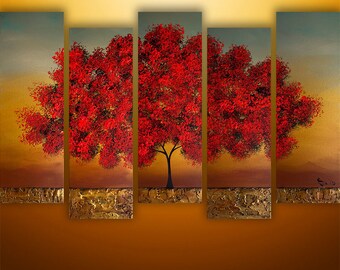 Abstract Painting, Tree Painting, Landscape Painting, Large Painting, Wall Art, Wall Decor, Art by Gabriela , Canvas Art,, Made To Order