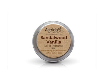 Sandalwood Vanilla Solid Perfume Fragrance Balm with Shea Butter