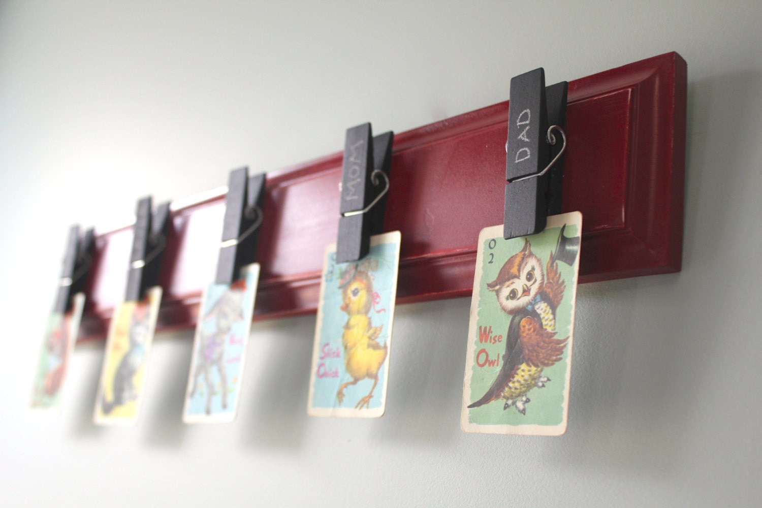 Chalkboard clothespin Rack by bluebirdheaven on Etsy