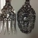 ON RESERVE - 1909 Dutch 830 Silver Queen Juliana Baptismal Meat Serving Set made by H. Hooijkaas Fork Spoon