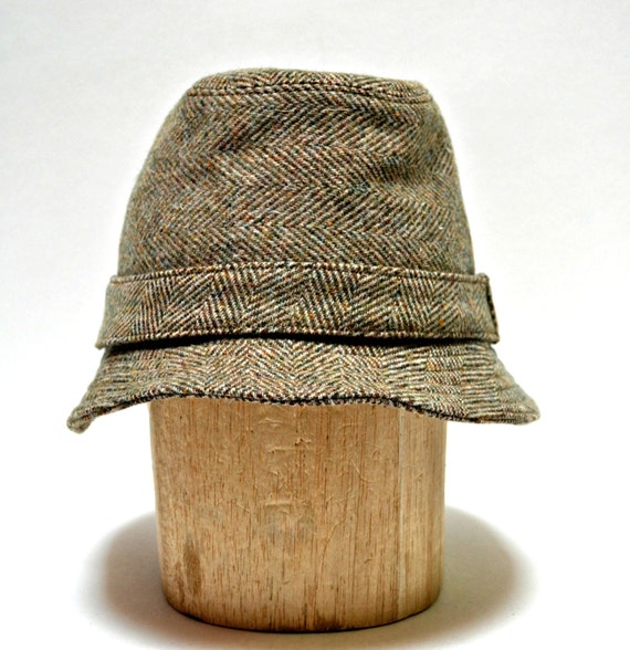 Men's Wool Hat Irish Walking Hat in Vintage Herringbone