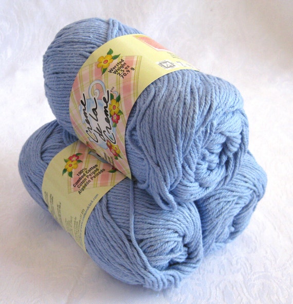 CORNFLOWER blue cotton yarn Creme de la Creme Cotton by crochetgal