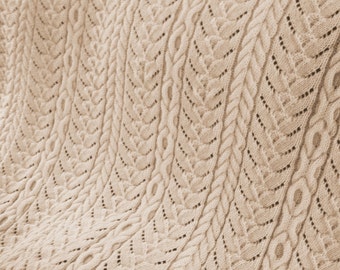 Dublin Aran Afghan Ecru Large