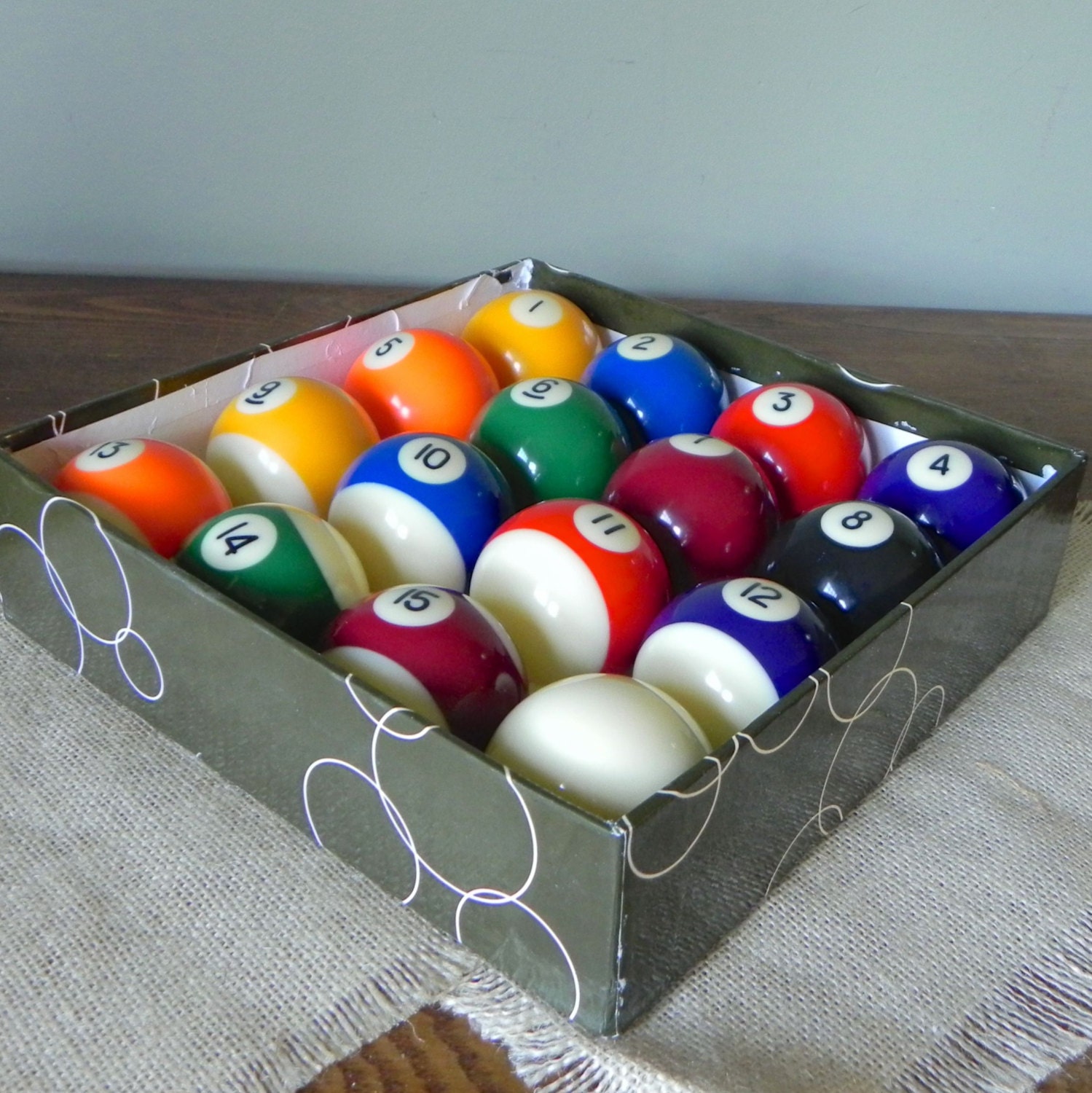 pool billiard balls stripes and solid colorful numbered full