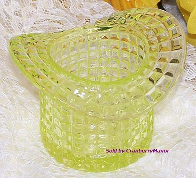 Vaseline Glass Toothpick Holder National Glass Tapered 2703