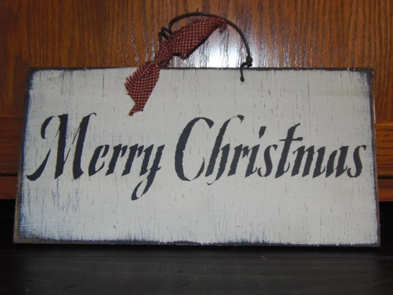 Merry Christmas Wood Sign