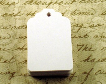 50 Funky Tags Paper Gift Tags Price Tags in Snowy White