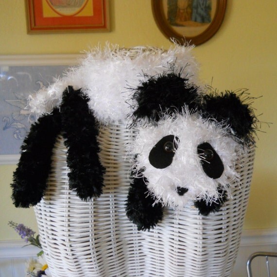 Snuggle Panda Scarf PDF Knitting Pattern