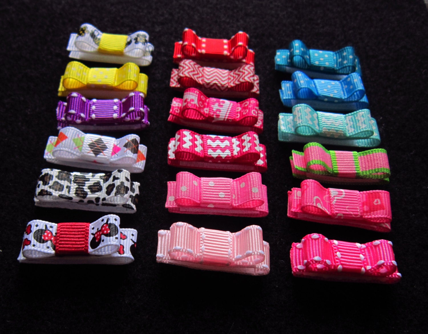 Infant hair Bows velcro hair bows bows for pets fine hair