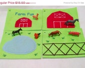 Christmas in July Sale Farm activity felt book 4 pages with 6 farm animials quiet book busy books Il_170x135