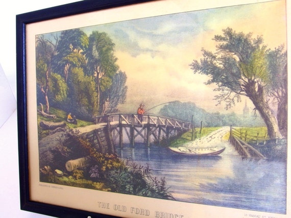 Currier and ives the old ford bridge #6