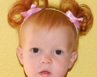 379 New baby headband with fake ponytails 184 Bebe Doos Perfect Ponies   Baby headband accessory with bows and fake   