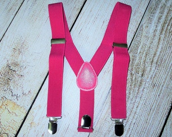Hot Pink Suspenders Infant Suspenders girls suspenders toddler suspenders kids suspenders photo prop cake smash