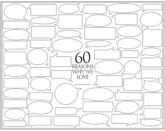 Personalized Birthday Present – 60 Reasons We Love You – Template for Print or Editing – Photoshop Template – 60th Birthday
