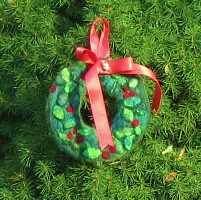 needle felted christmas tree ornament wreath needle felted christmas tree ornament wreath