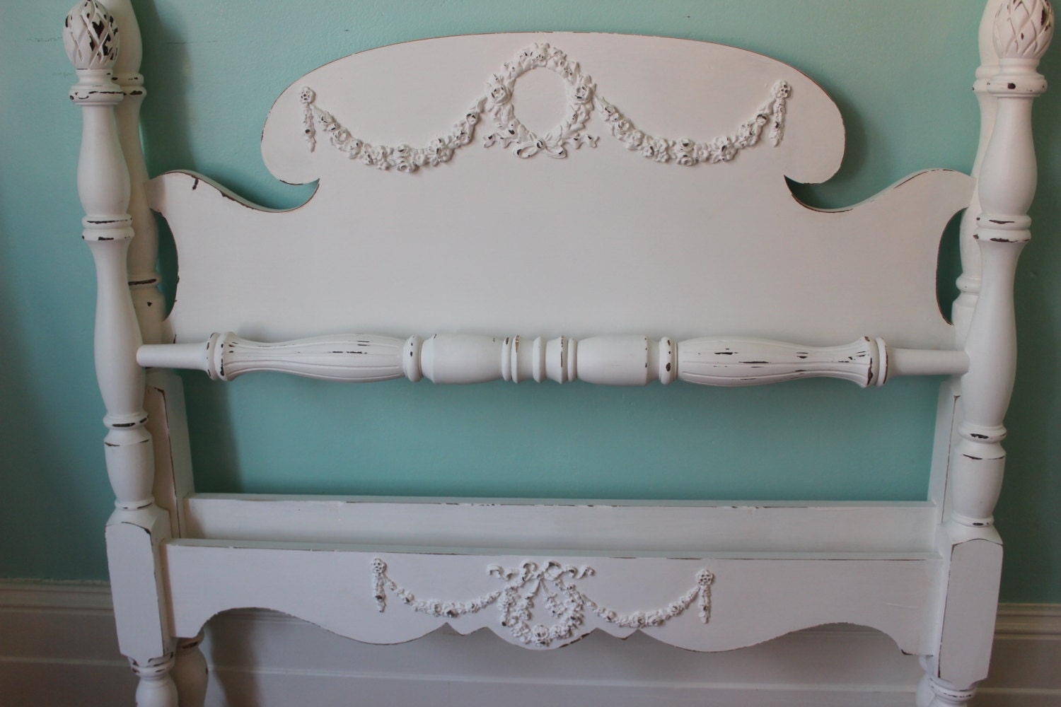 custom order twin bed frame shabby chic distressed white