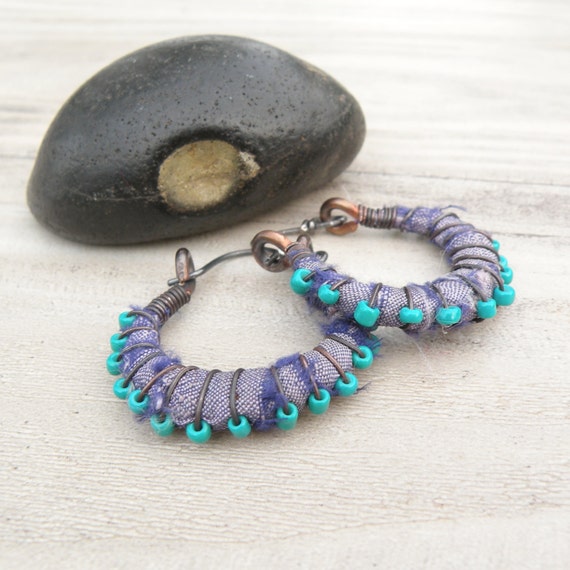 Silk Road Gypsy Hoop Earrings Small Eclectic By Gypsyintent