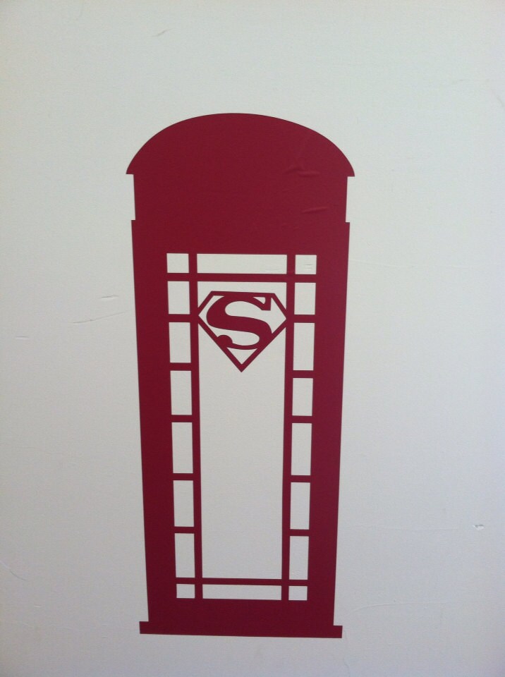 Superman Decal Superman Phone Booth Super Hero by JaneyVinylArt