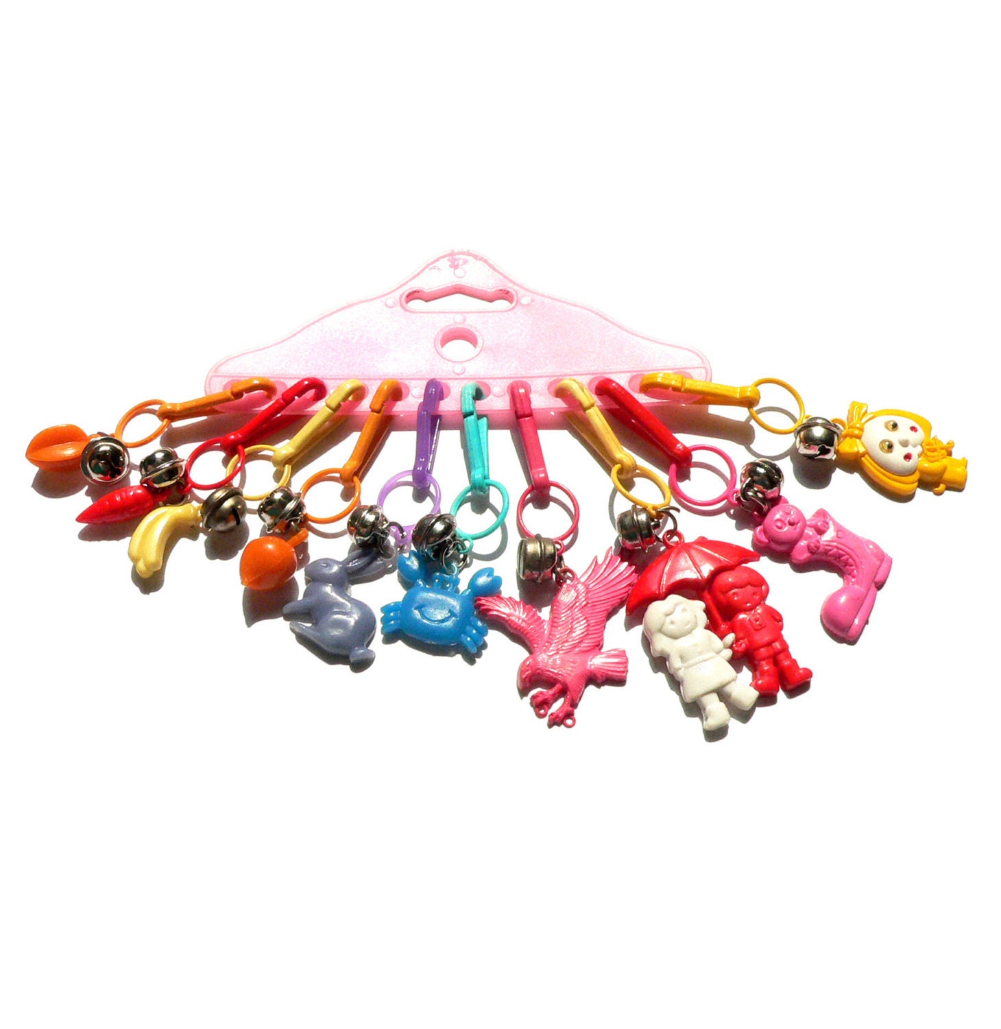 1980s Bell Charms Vintage Plastic Charms fo Necklace