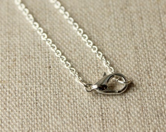 Short silver choker chain 14 inch, plated, silver choker necklace, 2mm small link fine silver nickel free chain SF81