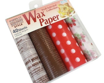 Japanese Wax Paper Set - 40 sheets in 4 deigns - Natural Country Style