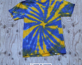 Purple and Golden Spiral Tie Dye T-Shirt (American Apparel Organic Cotton Size M) (One of a Kind)