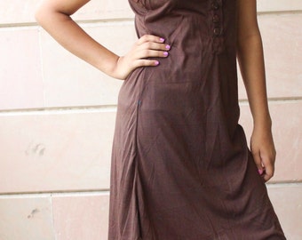 Brown Easy Breezy Sleeveless Dress