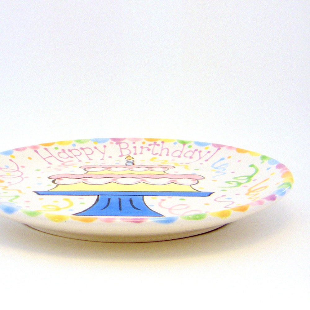 7 3/4 Birthday Cake Plate Personalized Birthday Plate