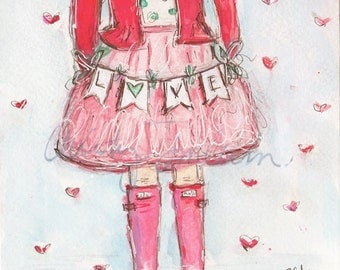 Items similar to Peace Couple Boot Series { Print or Cards } by Christy ...